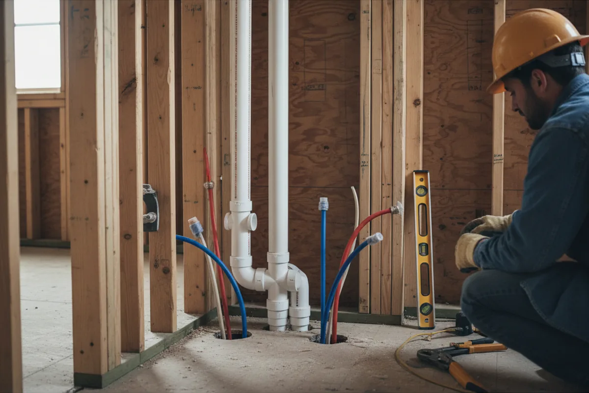 Drain and supply rough-in during Garbage Disposal Repair in Conestoga